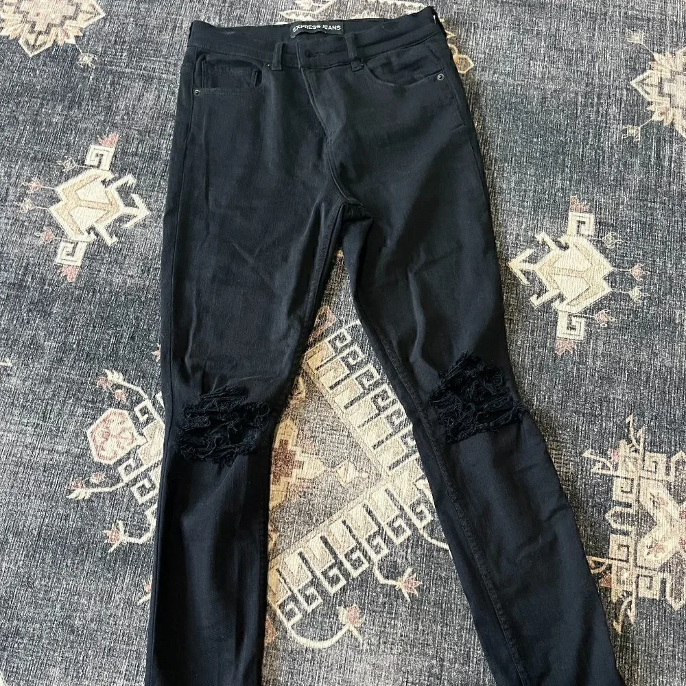 Express Legging Black High Rise Jeans Size 8 EUC